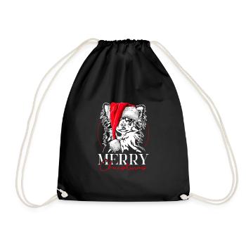 Santa Chihuahua Merry Christmas Dogs Wilsigns - Drawstring Bag - black - Front