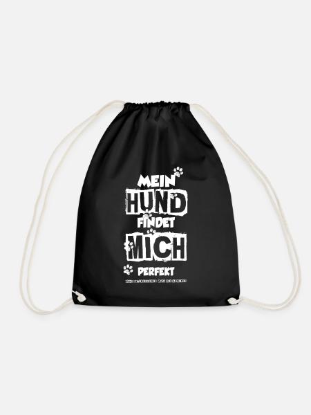 MEIN HUND FINDET MICH PERFEKT - Turnbeutel - Schwarz