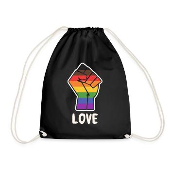 Love Alternative Pride Fist Design pour l’égalité - Sac de sport léger - noir - Devant