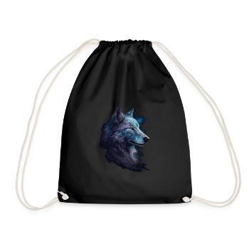 Wolf Scratch Marks Claws Wild Forest Animal Wolf's Head - Drawstring Bag - black - Front