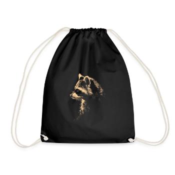 Mignon raton laveur raton laveur nature bébé raton laveur forêt - Sac de sport léger - noir - Devant