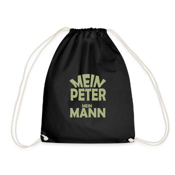 Peter Mann Geschenk Geschenkidee - Turnbeutel - Schwarz - Vorne