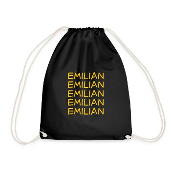 Boy's name Emilian - Drawstring Bag - black - Front