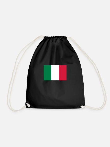 National Flag Of Italy - Drawstring Bag - black