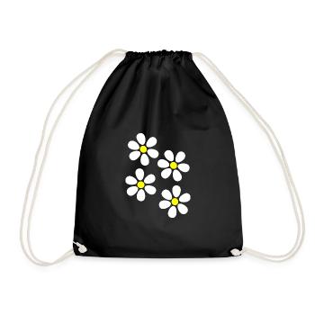 Blume weiß weiße Blume Blumen Geschenk Weihnachten - Turnbeutel - Schwarz - Vorne