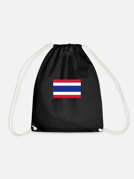 National Flag Of Thailand - Drawstring Bag - black