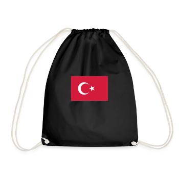 Nationalflagge der Türkei - Turnbeutel - Schwarz - Vorne