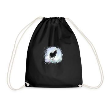 Horse,Haflinger, Graffiti, Painting,Blue,Icelander - Drawstring Bag - black - Front