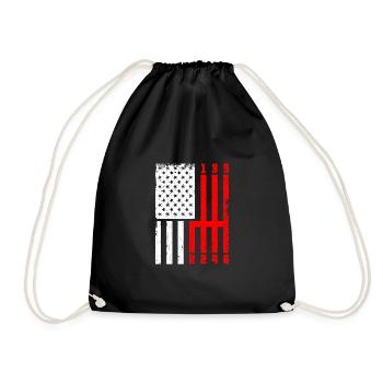 Retro Graphic Car Lover Car Mechanic Vehicle Techn - Drawstring Bag - black - Front