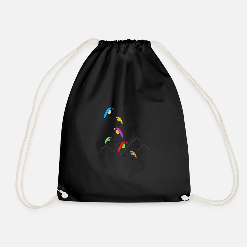 Paragliding sun summer pilot - Drawstring Bag - black