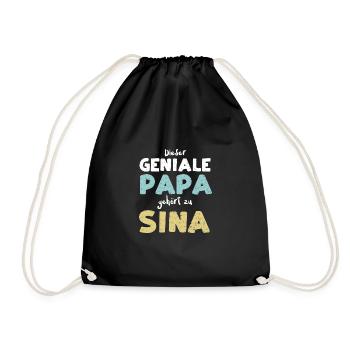 Dieser Geniale Papa Gehört Zu Sina - Turnbeutel - Schwarz - Vorne