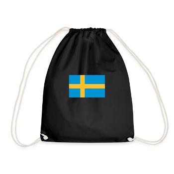 Nationalflagge von Schweden - Turnbeutel - Schwarz - Vorne