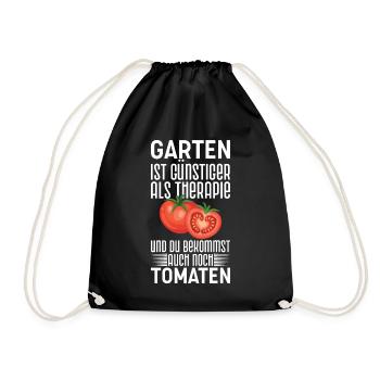 Garten Therapie Tomaten Tomatensorten Gartenfreund - Turnbeutel - Schwarz - Vorne