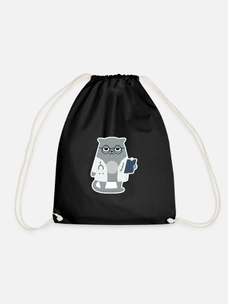 Cat Grumpy Arzt - Katze - Turnbeutel - Schwarz