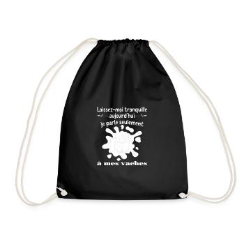 citation de vache, je parle seulement à mes vaches - Sac de sport léger - noir - Devant