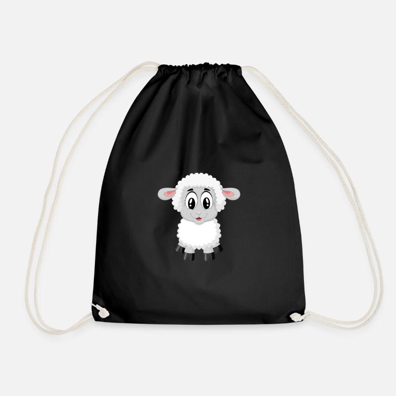sheep - Drawstring Bag - black