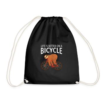 Life Is Better On A Bicycle - Turnbeutel - Schwarz - Vorne