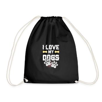 I Love my Dogs - Turnbeutel - Schwarz - Vorne