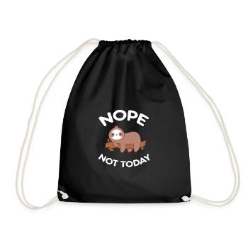 Nope Not Today - Faultier - Turnbeutel - Schwarz - Vorne