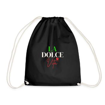 Italia Italy Italien Bella Italia Dolce Vita - Drawstring Bag - black - Front
