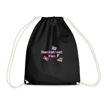 Backstreet Fan,fan,retro, vintage, 90 er - Drawstring Bag - black - Front