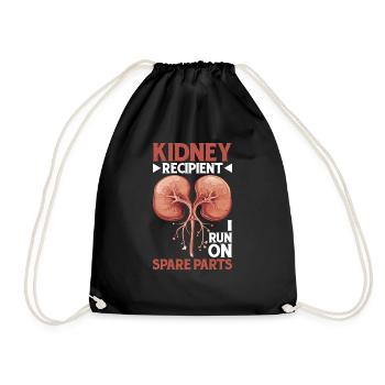 Kidney Recipient, I Run On Spare Parts 20 - Drawstring Bag - black - Front