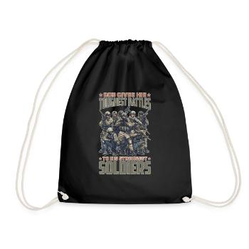 God Gives His Toughest Battles To His Strongest 11 - Drawstring Bag - black - Front
