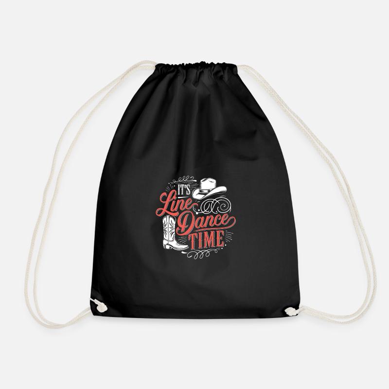 Line Dance Time Line Dancing Dancing - Drawstring Bag - black