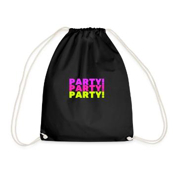 Party - Turnbeutel - Schwarz - Vorne