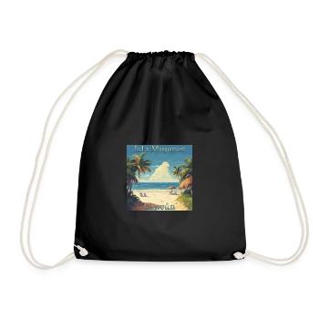 Retro Charme Mexiko: Cancun & Isla Mujeres Design - Turnbeutel - Schwarz - Vorne