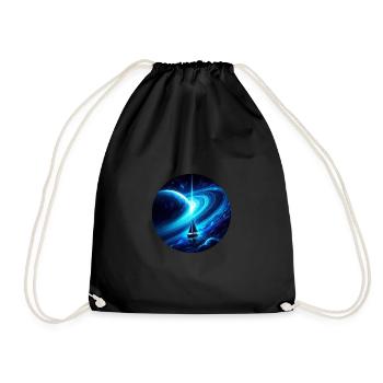 Fantasy sailboat in the Saturn universe - Drawstring Bag - black - Front