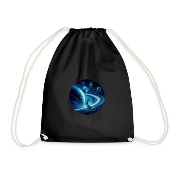 Sailboat with Saturn Fantasy Universe - Drawstring Bag - black - Front