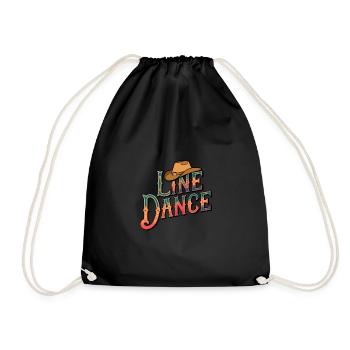 Line Dance Was sonst? Ich bin Line Dancer - Turnbeutel - Schwarz - Vorne