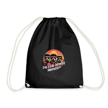 Cool Meerkat Funny Meerkat Saying - Drawstring Bag - black - Front