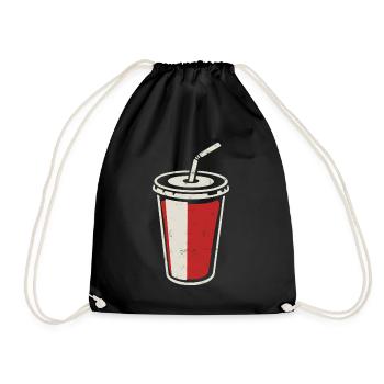 Gobelet Coca avec paille - boisson glacée - Sac de sport léger - noir - Devant
