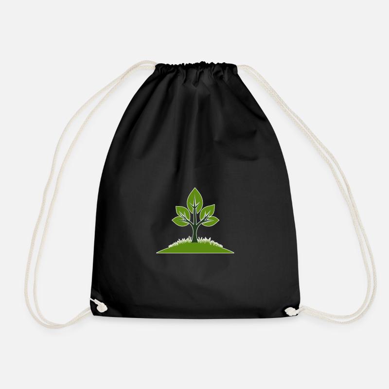 Vivid tree illustration for nature lovers - Drawstring Bag - black