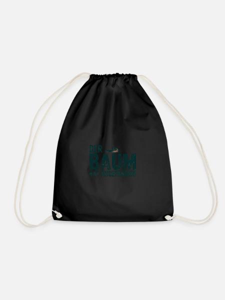The Tree Has Started Wood Sayings - Drawstring Bag - black