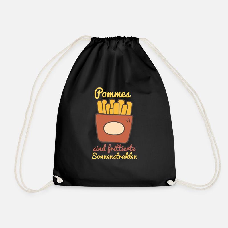 Pommes Frites sind frittierte Sonnenstrahlen - Turnbeutel - Schwarz