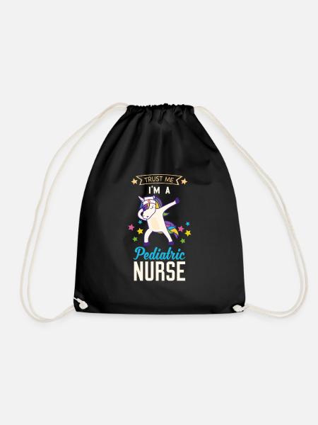Kinderkrankenschwester Einhorn Geschenk - Turnbeutel - Schwarz