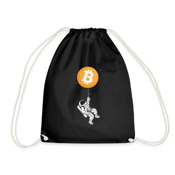 Astronaut Bitcoin - Drawstring Bag - black - Front