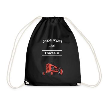 Je peux pas j ai tracteur - Sac de sport léger - noir - Devant