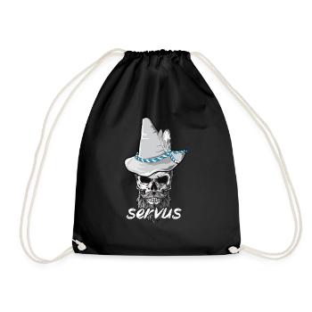 Servus Bayern Skull - Drawstring Bag - black - Front