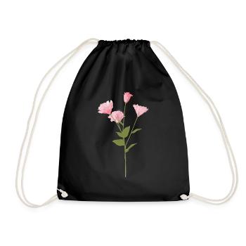 Pink Flower - Drawstring Bag - black - Front