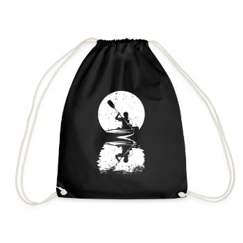 Kanu Fahren Mond Kanusport Retro Wassersport - Turnbeutel - Schwarz - Vorne