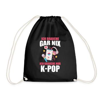 K-pop - Turnbeutel - Schwarz - Vorne
