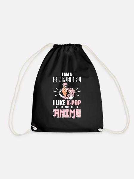 I Am A Simple Girl I Like K-Pop And Anime - Turnbeutel - Schwarz