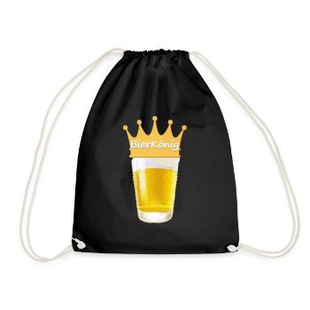 Bierkönig - Bier - Bierglas - Bierkrug - Turnbeutel - Schwarz - Vorne