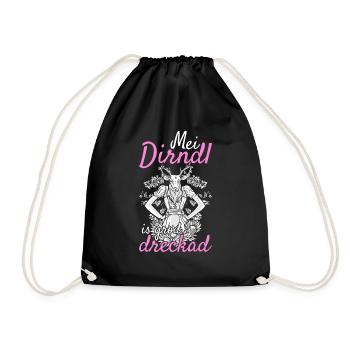 Damen Dirndl Ersatz Trachten Ersatz Bluse Kirmes - Turnbeutel - Schwarz - Vorne