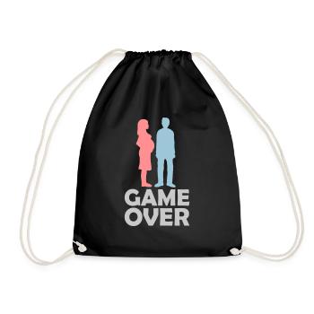 Game Over Pregnant Woman - Drawstring Bag - black - Front