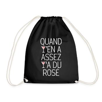 Quand y'en a assez y'a du rosé - Sac de sport léger - noir - Devant